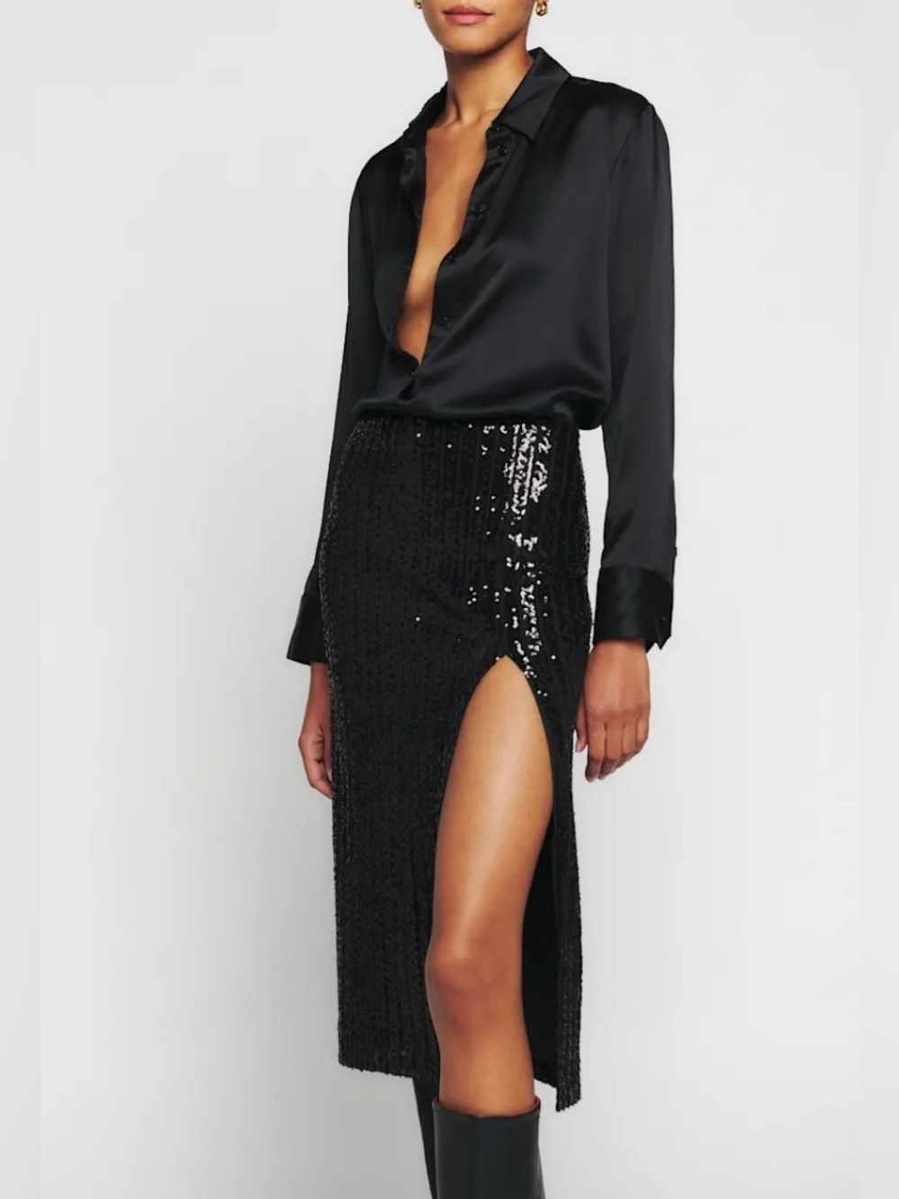 Reformation galaxy sequin midi skirt